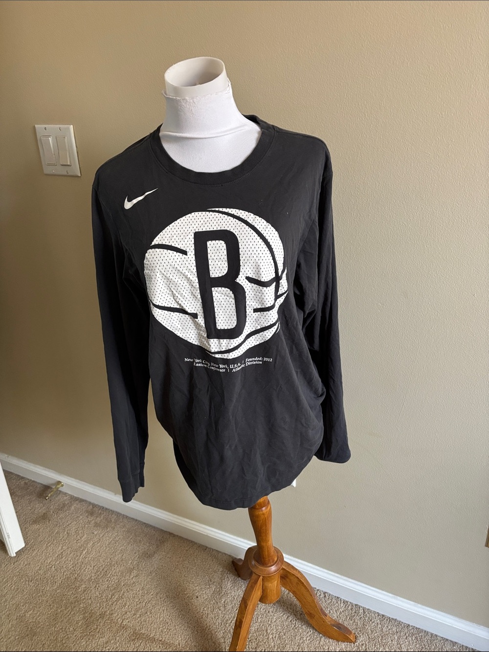 Nike  Long Sleeve Tee with White Basketball 'B' Graphic